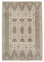 Kayseri Hereke Eskitme Bej Pamuk Üzerine Yün El Dokuma Halı-243x356