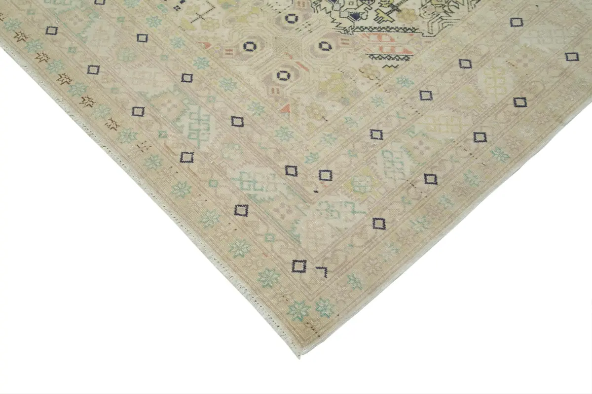 Kayseri Hereke Eskitme Bej Pamuk Üzerine Yün El Dokuma Halı-250x360 - Görsel 4