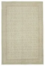 Kayseri Hereke Eskitme Bej Pamuk Üzerine Yün El Dokuma Halı-237x357