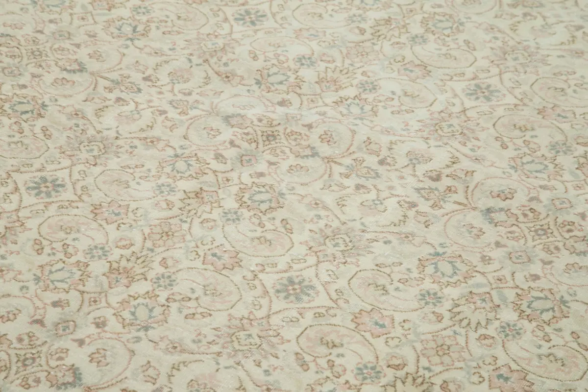 Kayseri Hereke Eskitme Bej Pamuk Üzerine Yün El Dokuma Halı-237x357 - Görsel 5