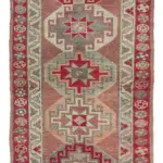 Herki Eskitme Kahverengi Pamuk Üzerine Yün El Dokuma Halı-082x270