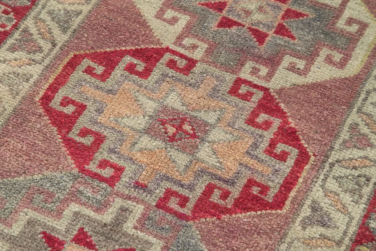 Herki Eskitme Kahverengi Pamuk Üzerine Yün El Dokuma Halı-082x270 - Görsel 5