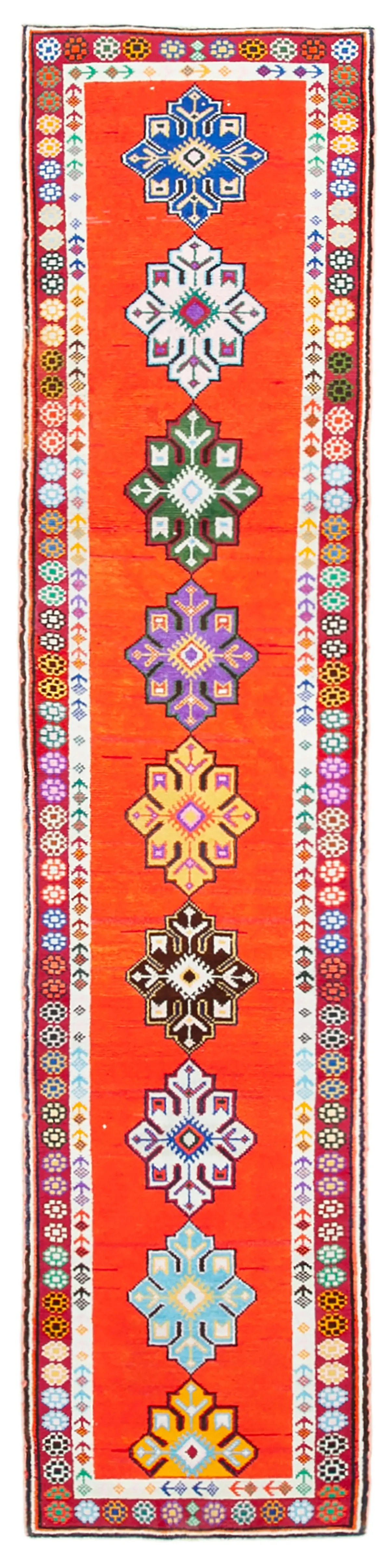 Rc_38069_1_Orange_Oriental_Runner_Rugs Herki Eskitme Turuncu Pamuk Üzerine Yün El Dokuma Halı-082x375 - Görsel 1