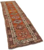 Herki Eskitme Kırmızı Pamuk Üzerine Yün El Dokuma Halı-093x374 - Görsel 2