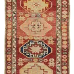 Herki Eskitme Kırmızı Pamuk Üzerine Yün El Dokuma Halı-089x384