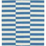 Duri Modern Mavi Pamuk Üstü Yün El Dokuma Kilim-180x276