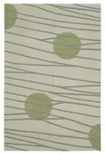 Duri Modern Yeşil Pamuk Üstü Yün El Dokuma Kilim-194x295