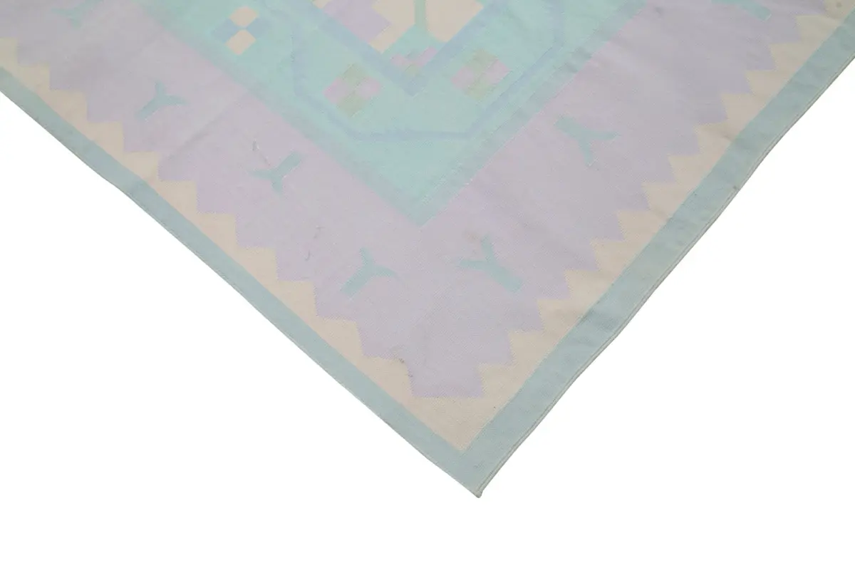 Duri Modern Bej Pamuk Üstü Yün El Dokuma Kilim-178x272 - Görsel 4