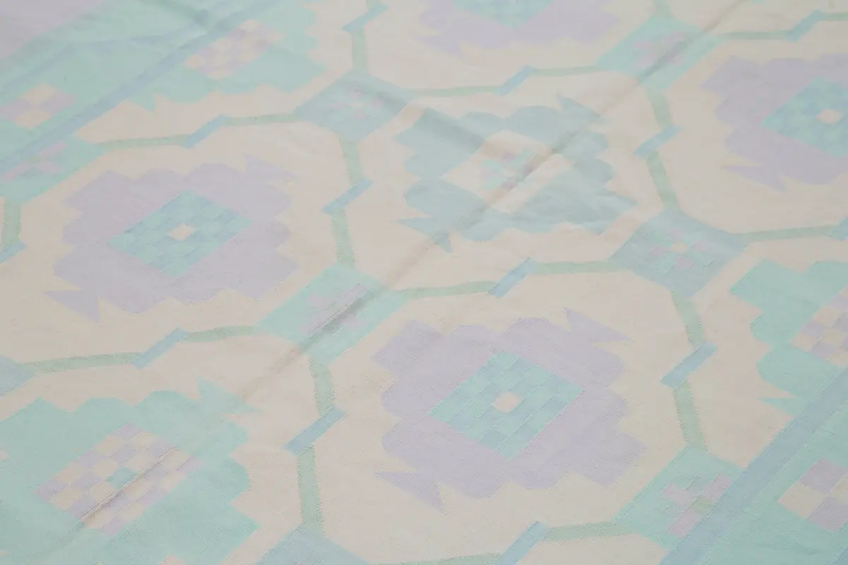 Duri Modern Bej Pamuk Üstü Yün El Dokuma Kilim-178x272 - Görsel 5