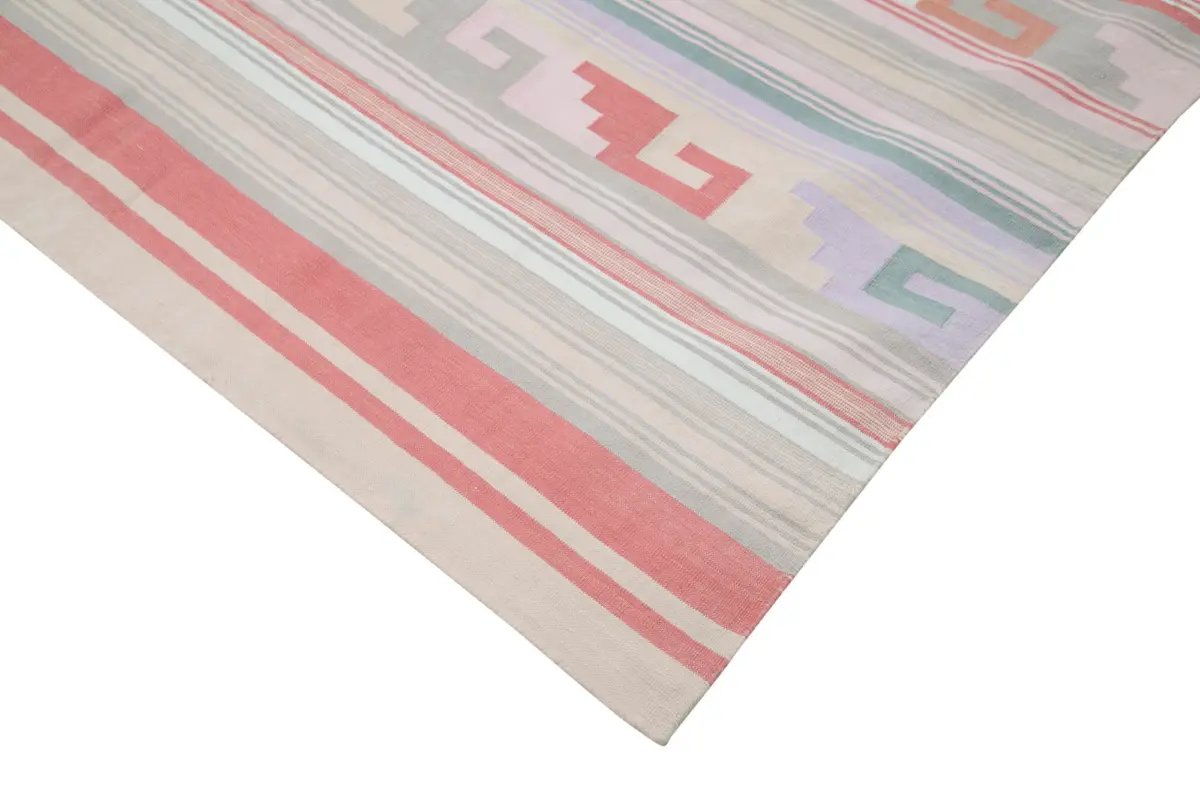 Duri Modern Kırmızı Pamuk Üstü Yün El Dokuma Kilim-177x277 - Görsel 4