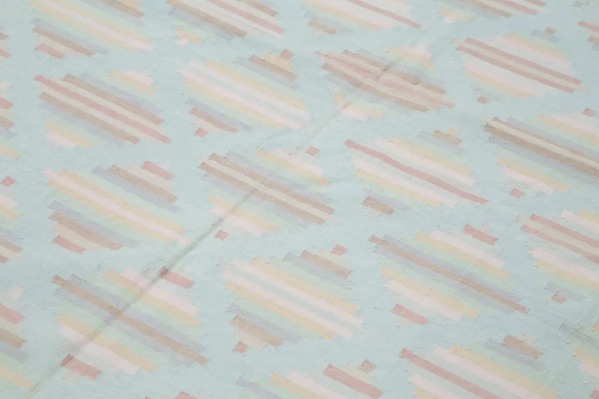 Duri Modern Bej Pamuk Üstü Yün El Dokuma Kilim-183x269 - Görsel 5