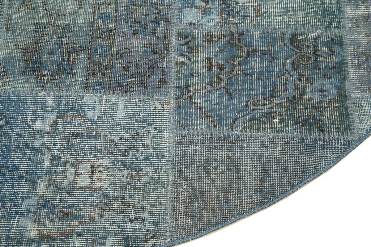 Patchwork Mavi Pamuk Üzerine Yün El Dokuma Kilim-217x217 - Görsel 3