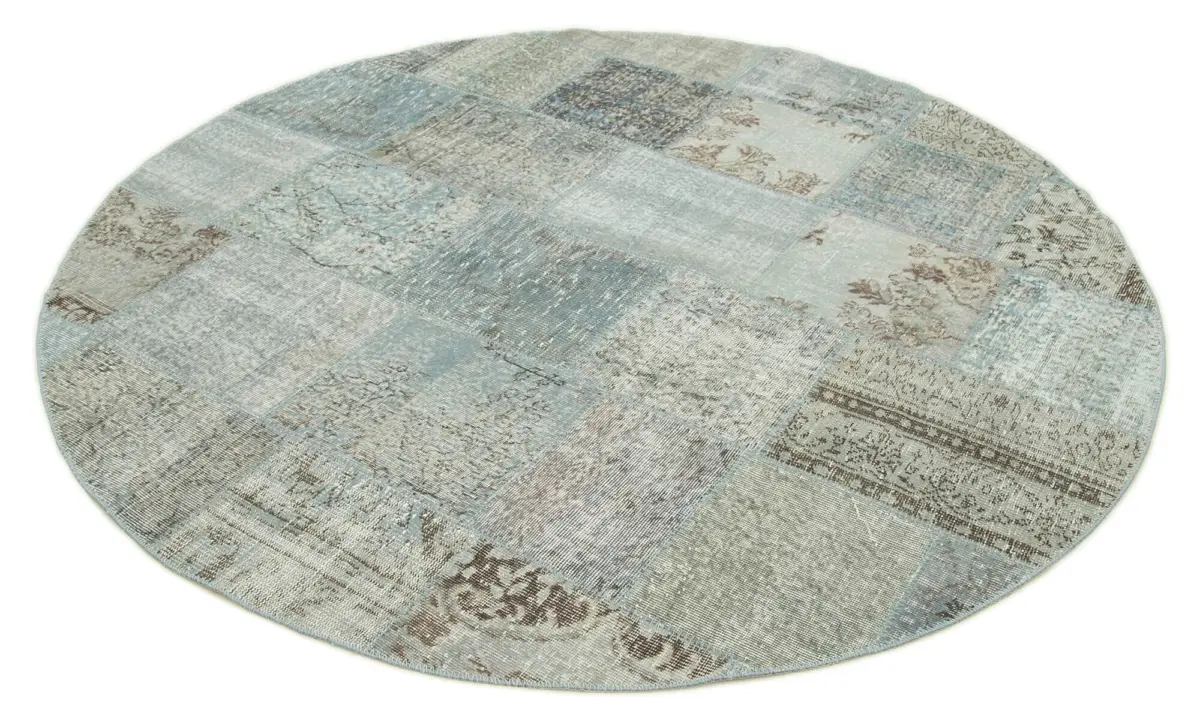 Patchwork Mavi Pamuk Üzerine Yün El Dokuma Kilim-217x217 - Görsel 2