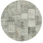 Patchwork Yeşil Pamuk Üzerine Yün El Dokuma Kilim-216x216