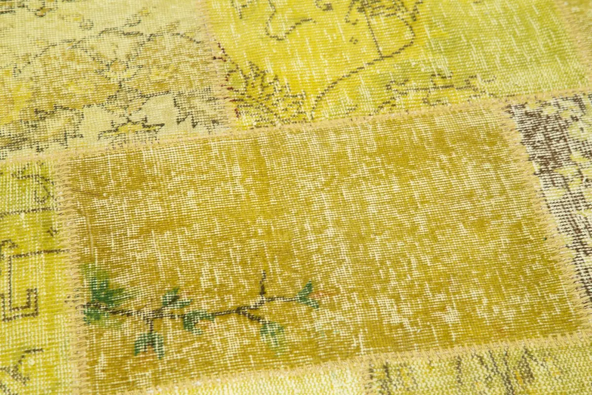 Patchwork Sarı Pamuk Üzerine Yün El Dokuma Kilim-215x215 - Görsel 4