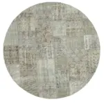 Patchwork Yeşil Pamuk Üzerine Yün El Dokuma Kilim-215x215