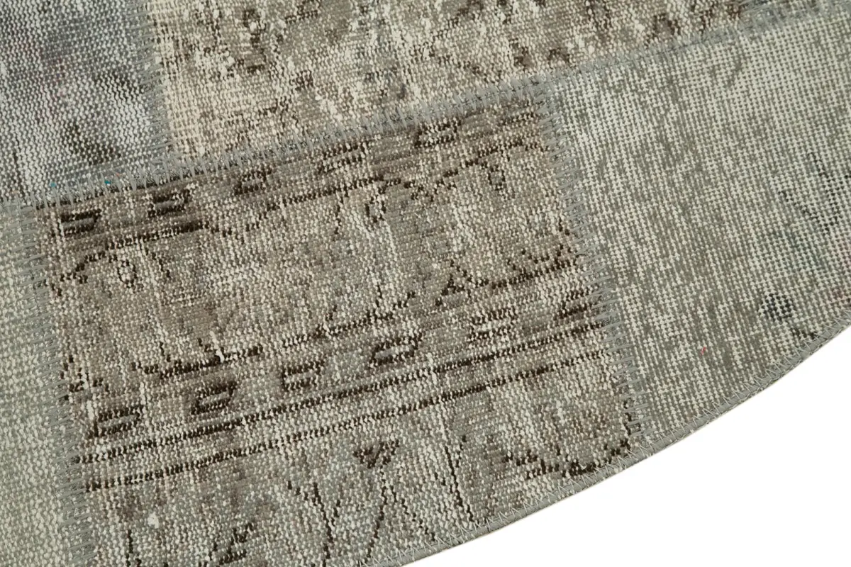 Patchwork Yeşil Pamuk Üzerine Yün El Dokuma Kilim-215x215 - Görsel 3