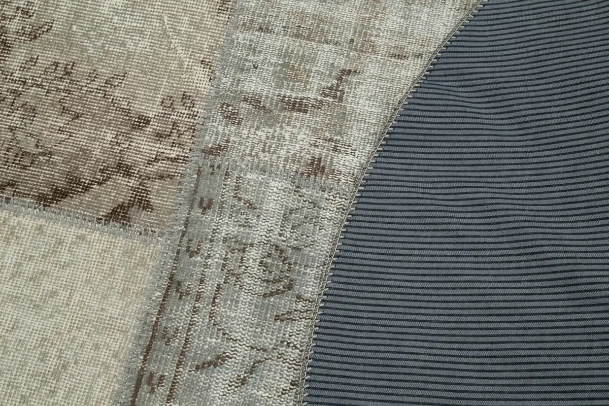 Patchwork Yeşil Pamuk Üzerine Yün El Dokuma Kilim-200x200 - Görsel 5