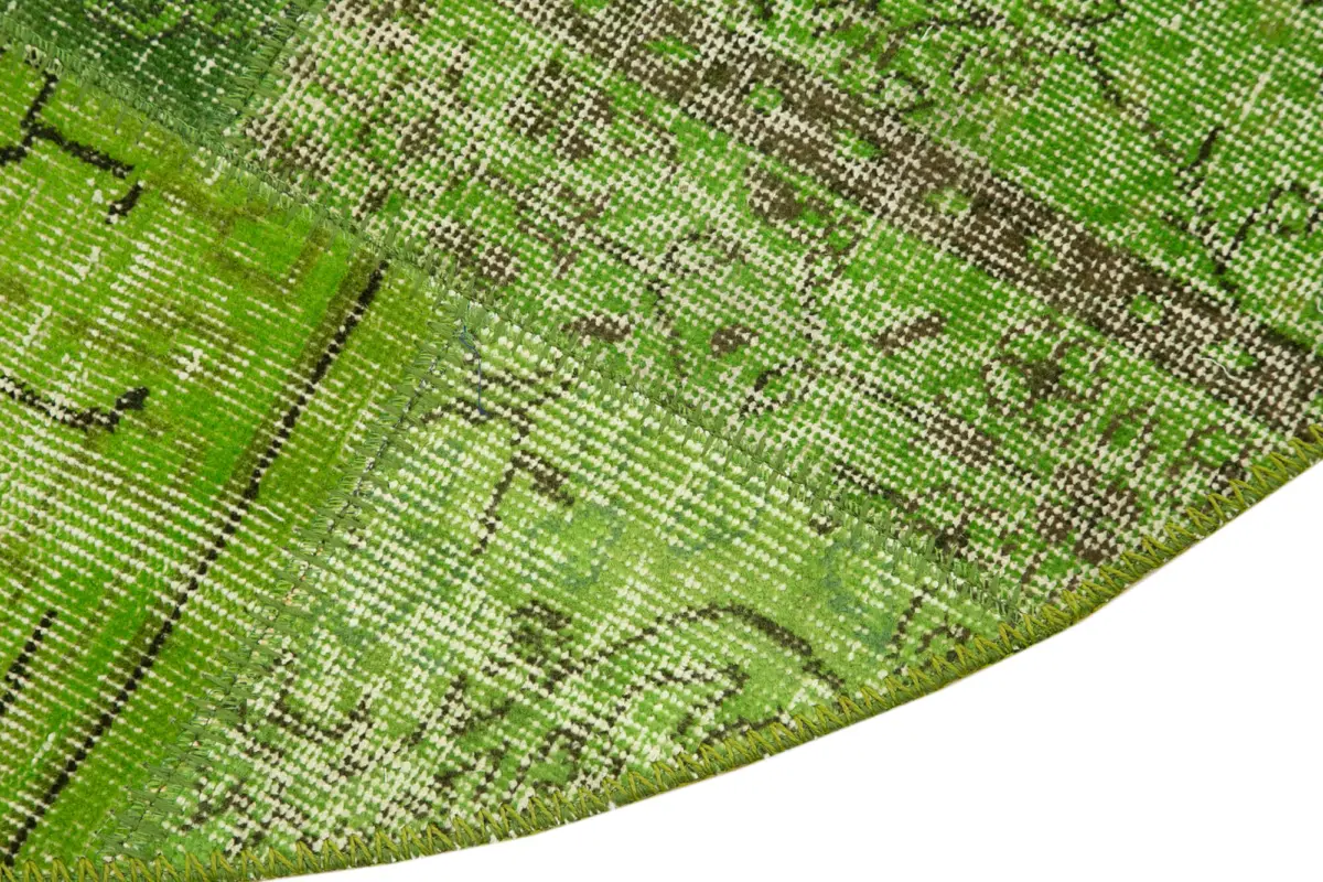 Patchwork Yeşil Pamuk Üzerine Yün El Dokuma Kilim-150x150 - Görsel 3