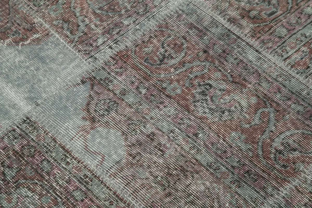 Patchwork Gri Pamuk Üzerine Yün El Dokuma Kilim-150x150 - Görsel 4