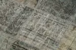 Patchwork Gri Pamuk Üzerine Yün El Dokuma Kilim-146x146 - Görsel 4