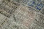 Patchwork Gri Pamuk Üzerine Yün El Dokuma Kilim-146x146 - Görsel 4