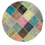 Patchwork Multi Pamuk Üzerine Yün El Dokuma Kilim-146x146