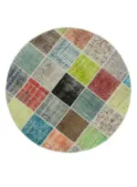 Patchwork Multi Pamuk Üzerine Yün El Dokuma Kilim-146x146