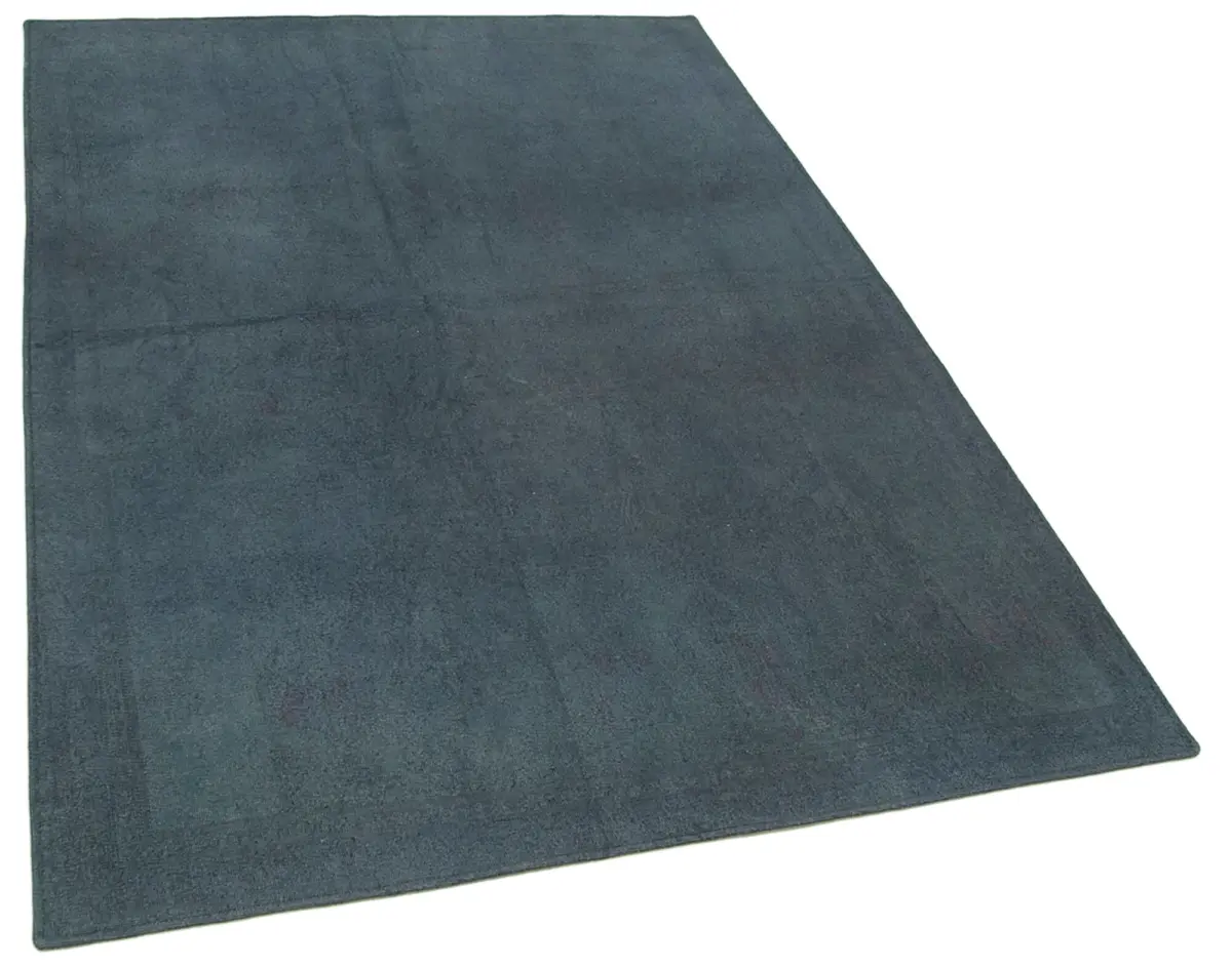 Needlepoint Gri Pamuk Üzerine Yün El Dokuma Halı-135x194 - Görsel 2