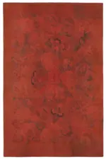 Needlepoint Kırmızı Pamuk Üzerine Yün El Dokuma Halı-165x253