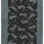 Needlepoint Gri Pamuk Üzerine Yün El Dokuma Halı-153x248