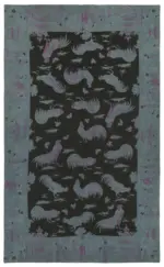 Needlepoint Gri Pamuk Üzerine Yün El Dokuma Halı-153x248