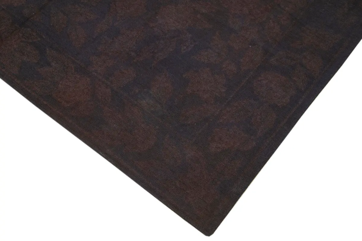 Needlepoint Kahverengi Pamuk Üzerine Yün El Dokuma Halı-168x252 - Görsel 4