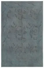 Needlepoint Mavi Pamuk Üzerine Yün El Dokuma Halı-165x254