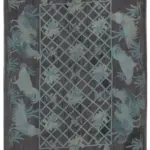 Needlepoint Gri Pamuk Üzerine Yün El Dokuma Halı-172x260