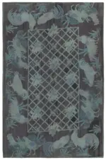 Needlepoint Gri Pamuk Üzerine Yün El Dokuma Halı-172x260