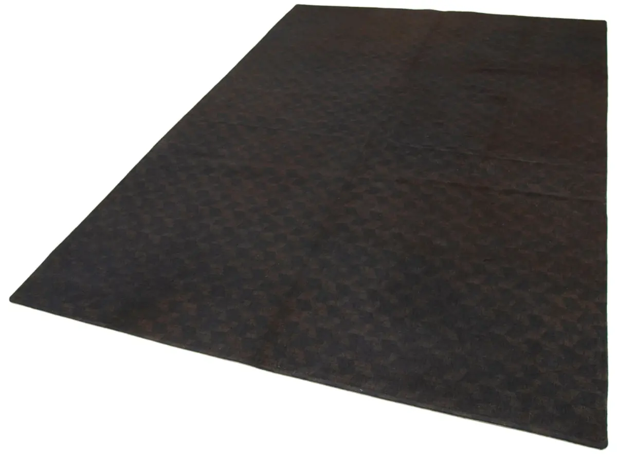 Needlepoint Kahverengi Pamuk Üzerine Yün El Dokuma Halı-169x250 - Görsel 3