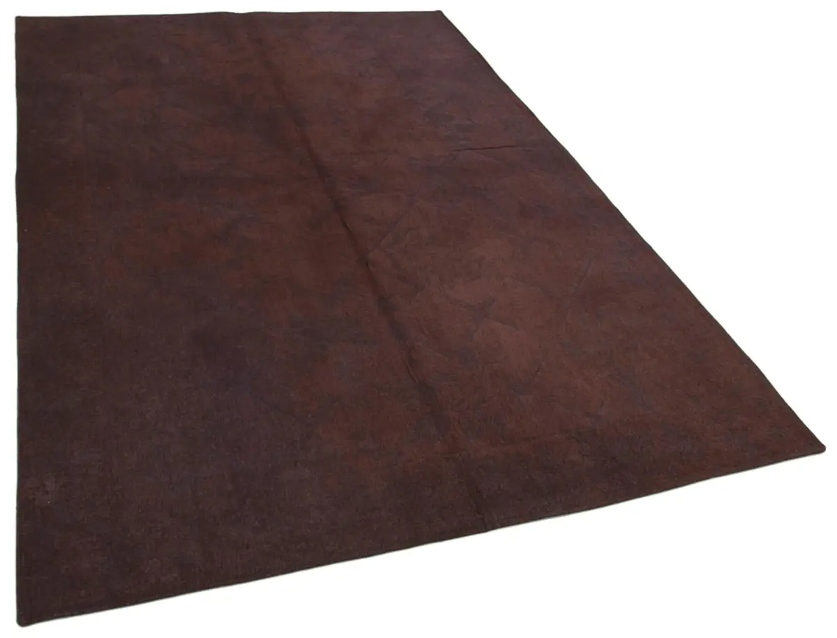 Needlepoint Mor Pamuk Üzerine Yün El Dokuma Halı-173x233 - Görsel 2