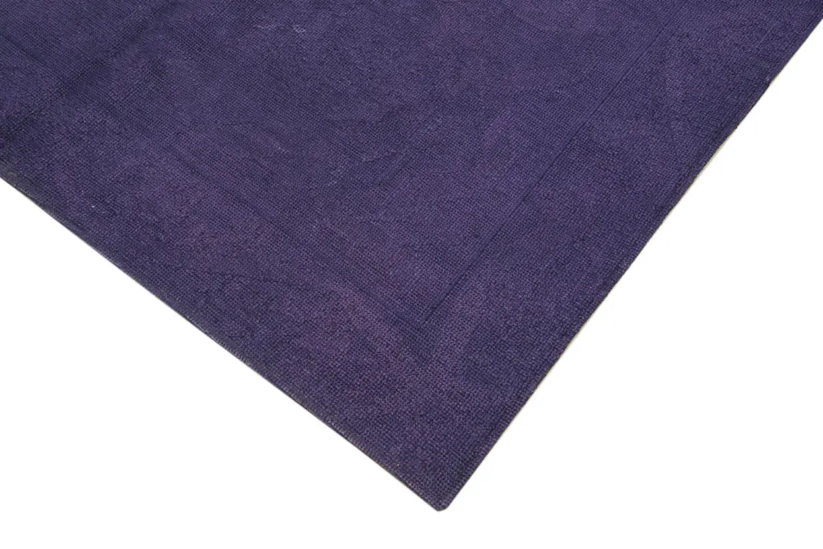 Needlepoint Mor Pamuk Üzerine Yün El Dokuma Halı-169x258 - Görsel 4