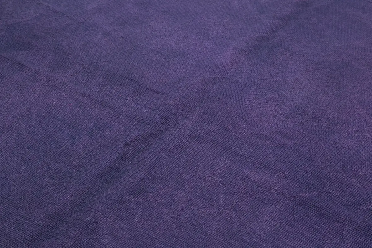 Needlepoint Mor Pamuk Üzerine Yün El Dokuma Halı-169x258 - Görsel 5