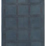 Needlepoint Mavi Pamuk Üzerine Yün El Dokuma Halı-164x256