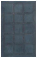 Needlepoint Mavi Pamuk Üzerine Yün El Dokuma Halı-164x256