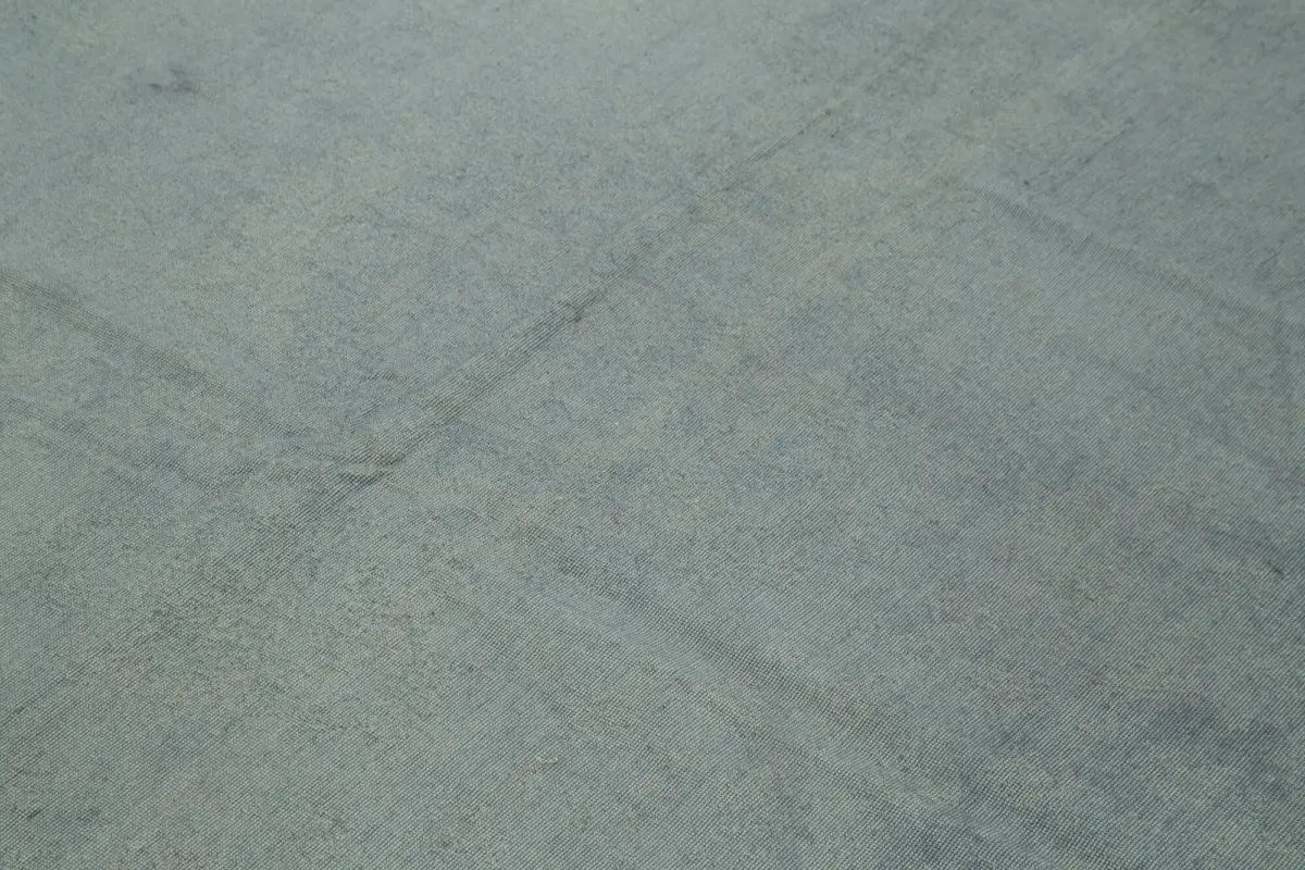 Needlepoint Gri Pamuk Üzerine Yün El Dokuma Halı-163x237 - Görsel 5