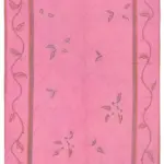 Needlepoint Pembe Pamuk Üzerine Yün El Dokuma Halı-162x255