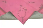Needlepoint Pembe Pamuk Üzerine Yün El Dokuma Halı-162x255 - Görsel 6