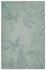 Needlepoint Gri Pamuk Üzerine Yün El Dokuma Halı-181x275