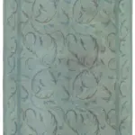 Needlepoint Mavi Pamuk Üzerine Yün El Dokuma Halı-163x253