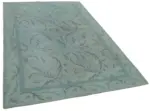 Needlepoint Mavi Pamuk Üzerine Yün El Dokuma Halı-163x253 - Görsel 2