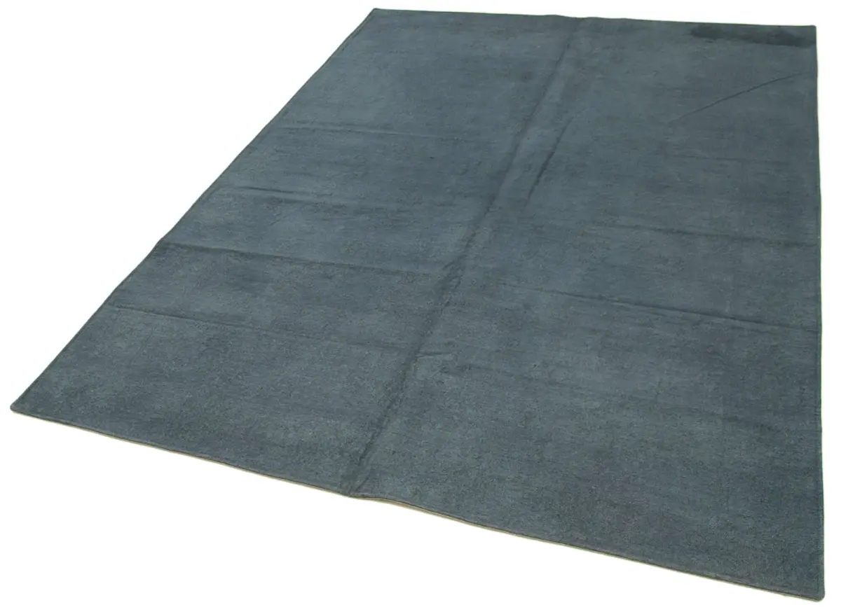 Needlepoint Gri Pamuk Üzerine Yün El Dokuma Halı-171x248 - Görsel 3