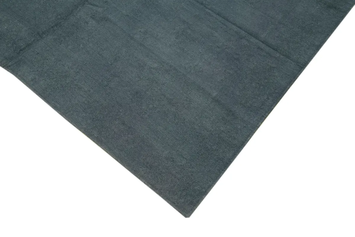 Needlepoint Gri Pamuk Üzerine Yün El Dokuma Halı-171x248 - Görsel 4